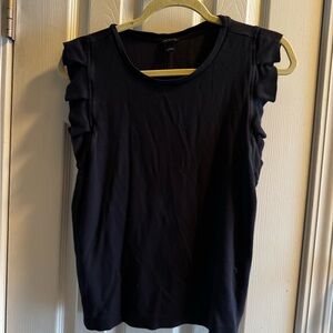 Ann Taylor Midnight Blue Ruffle Tank Top